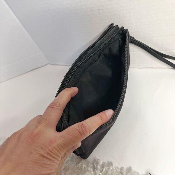 Lululemon Athletica Double Up Zip Pockets Black Clutch Pouch Wristlet Wallet - Picture 8 of 12